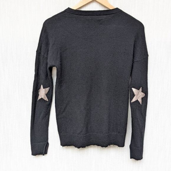 ZADIG & VOLTAIRE Black Cici Star Patch Cashmere Sweater Pullover , size XS - Picture 2 of 8